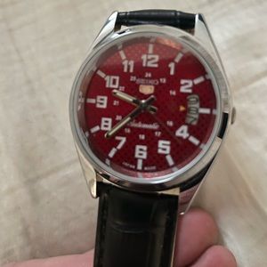 Seiko 5 Automatic Watch - red dial